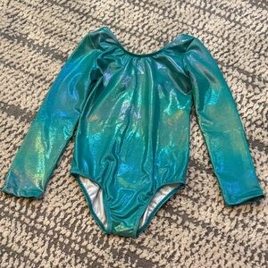 Shimmering Teal Kids leotard